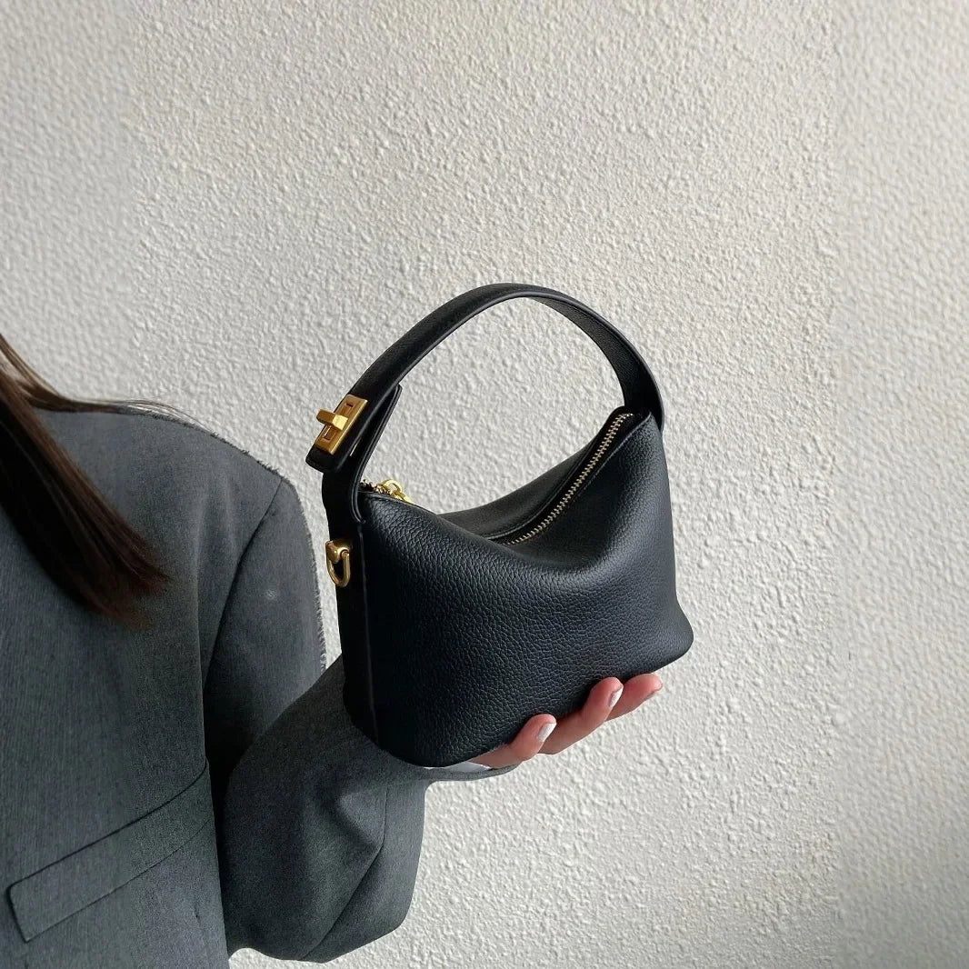 Cartera Cuadrada Retro Simple – Cuero Blandito