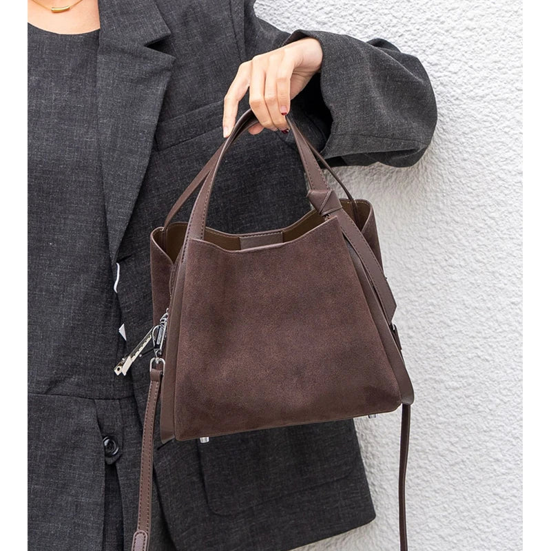 Cartera Balde de Gamuza Genuina – Vintage Premium