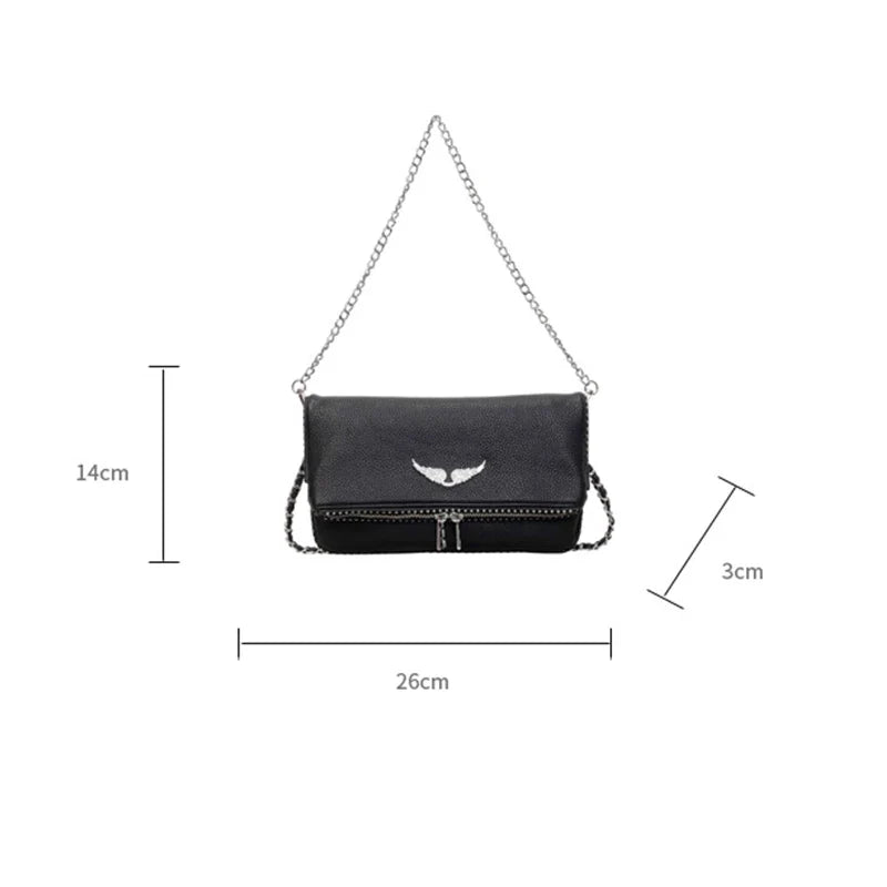 Cartera Cuadrada Texturada con Cadena – Estilo Retro