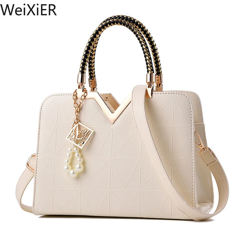 Cartera con Agarradera y Perlas – Diseño Estilo Valija