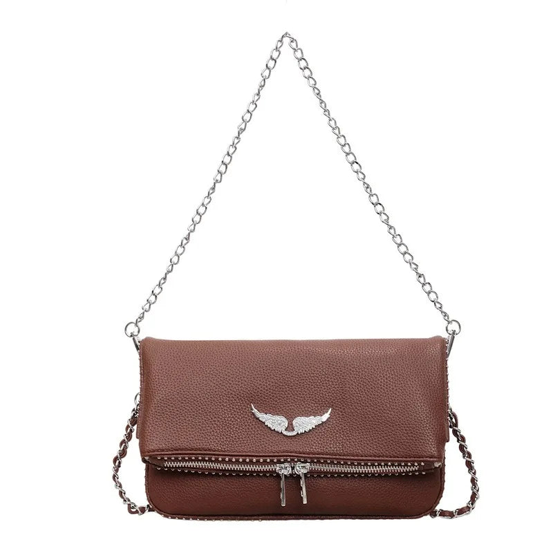 Cartera Cuadrada Texturada con Cadena – Estilo Retro